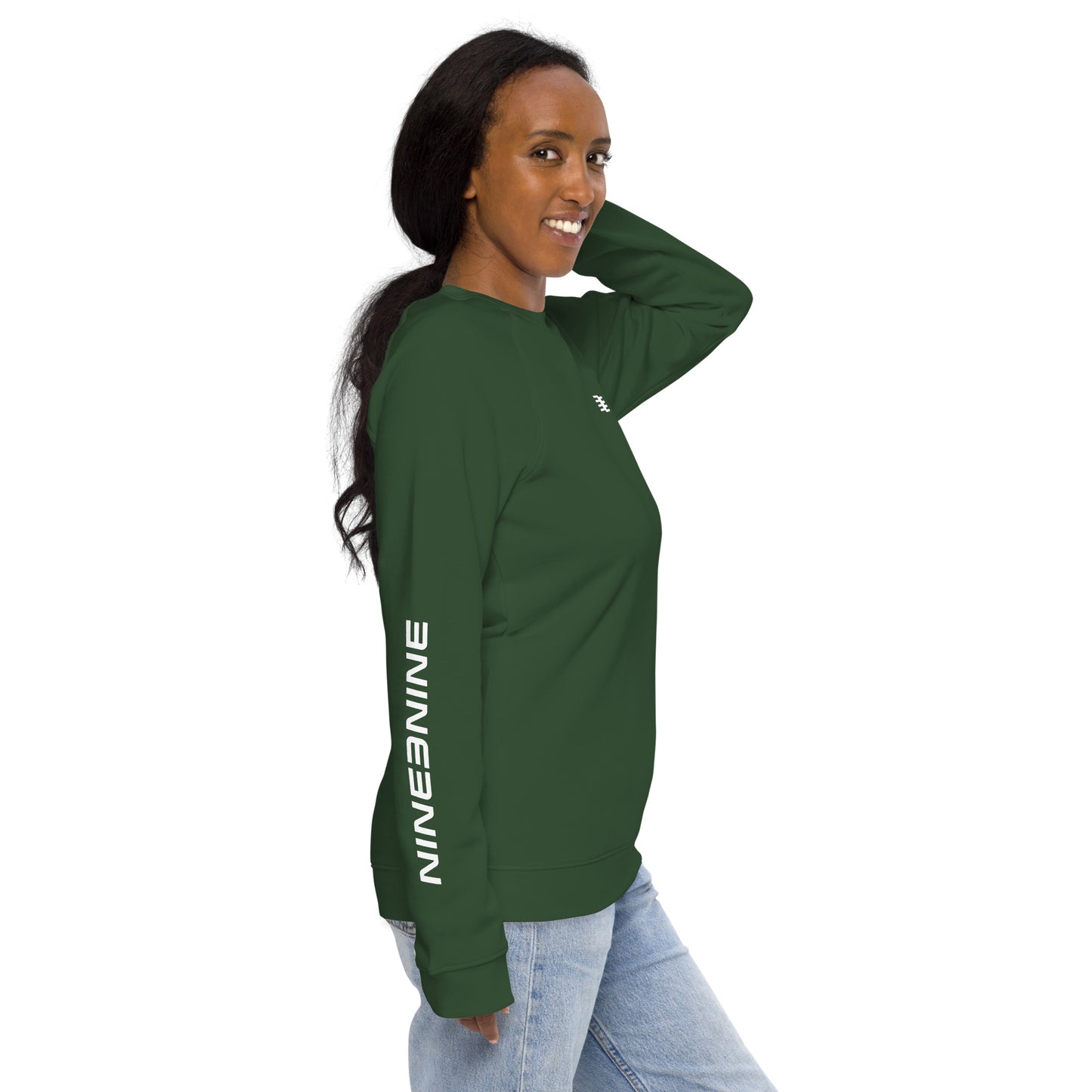 Custom Nine3Nine Unisex organic raglan sweatshirt - Available in 4 colors and 7 sizes