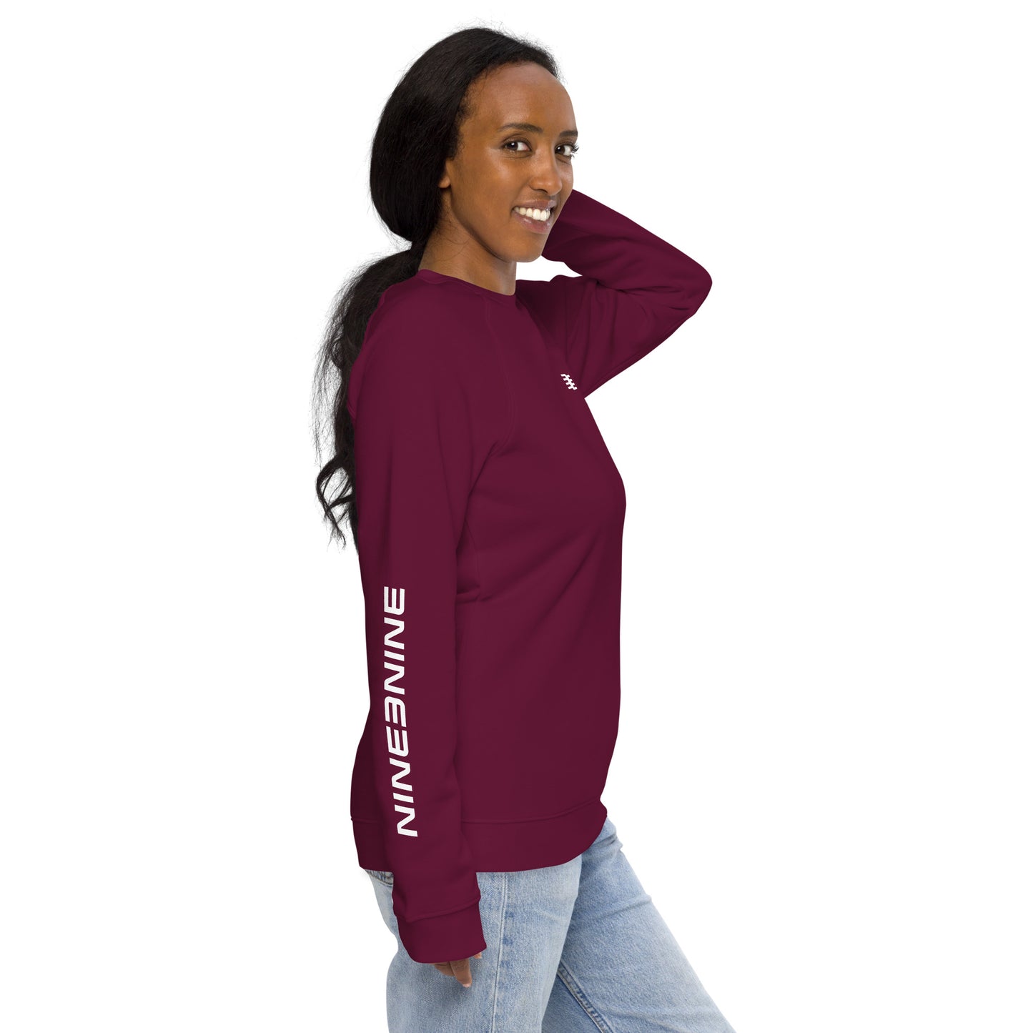 Custom Nine3Nine Unisex organic raglan sweatshirt - Available in 4 colors and 7 sizes